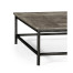 Antique Dark Grey Square Coffee Table with Iron Base