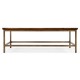 Country Walnut Square Coffee Table with Iron Base