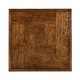 Country Walnut Square Coffee Table with Iron Base
