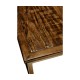 Country Walnut Square Coffee Table with Iron Base