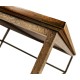 Country Walnut Square Coffee Table with Iron Base