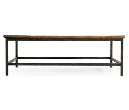 Medium Driftwood Square Coffee Table with Iron Base