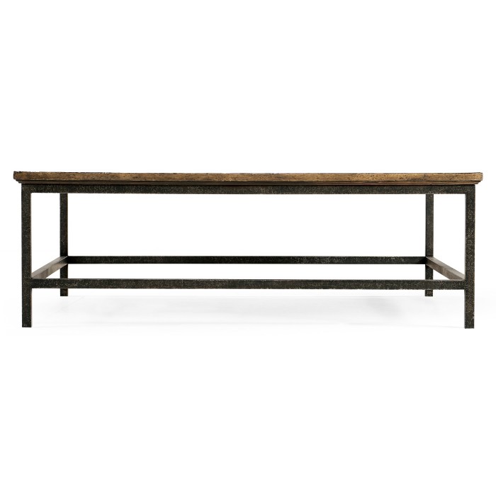 Medium Driftwood Square Coffee Table with Iron Base