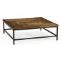 Medium Driftwood Square Coffee Table with Iron Base