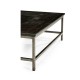 Dark Ale Square Coffee Table with Iron Base