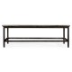 Antique Dark Grey Rectangular Coffee Table with Iron Base