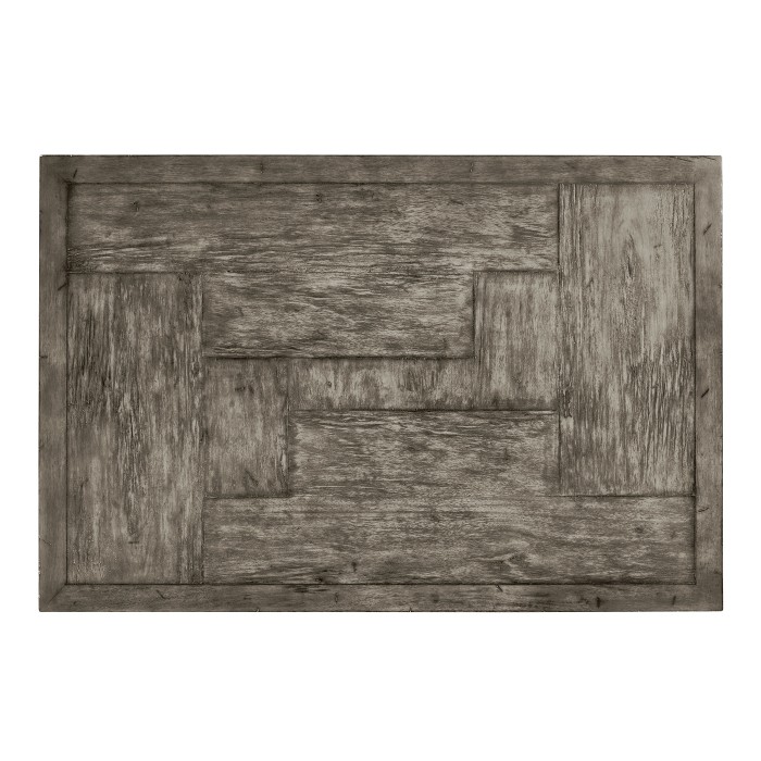Antique Dark Grey Rectangular Coffee Table with Iron Base