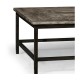 Antique Dark Grey Rectangular Coffee Table with Iron Base