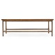 Country Walnut Rectangular Coffee Table with Iron Base