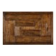 Country Walnut Rectangular Coffee Table with Iron Base