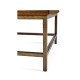 Country Walnut Rectangular Coffee Table with Iron Base