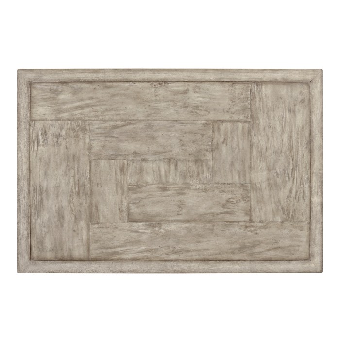 Rustic Grey Rectangular Coffee Table with Iron Base