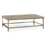 Rustic Grey Rectangular Coffee Table with Iron Base