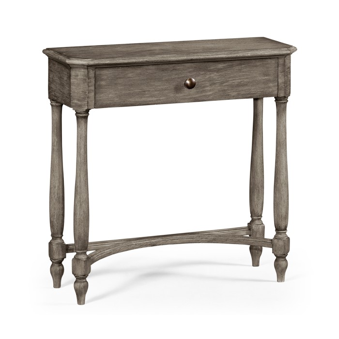 Antique Dark Grey Small Console Table with Drawer