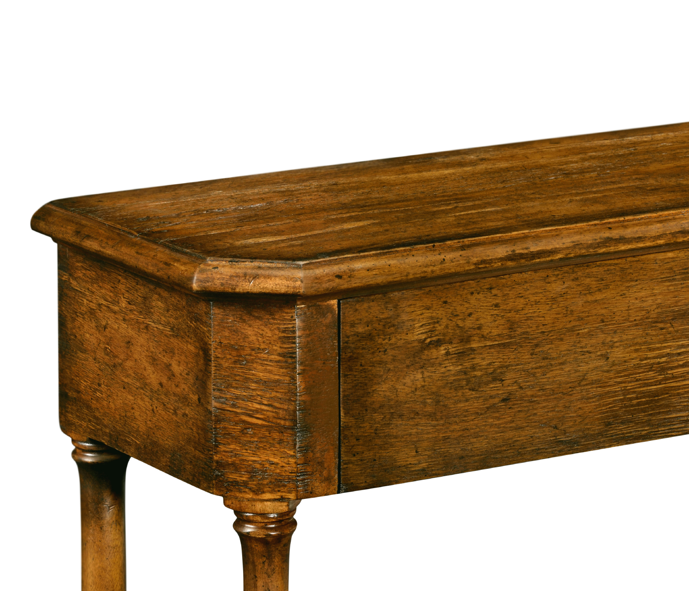 Country Walnut Small Console Table with Drawer