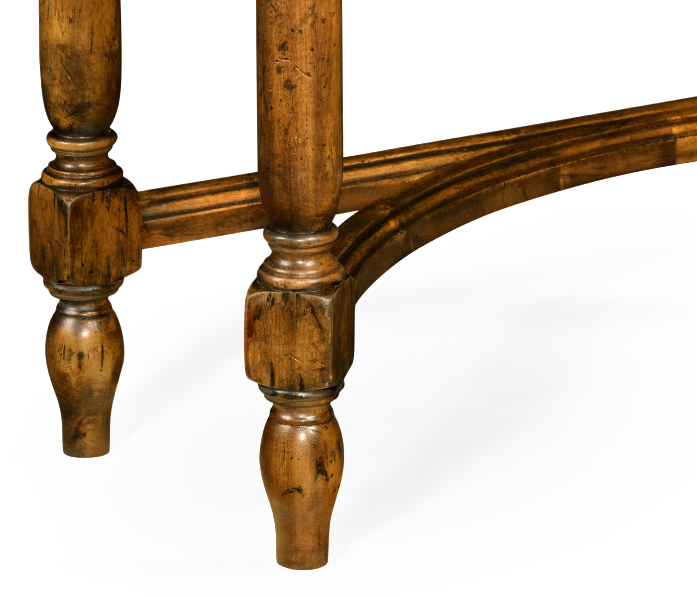 Country Walnut Small Console Table with Drawer