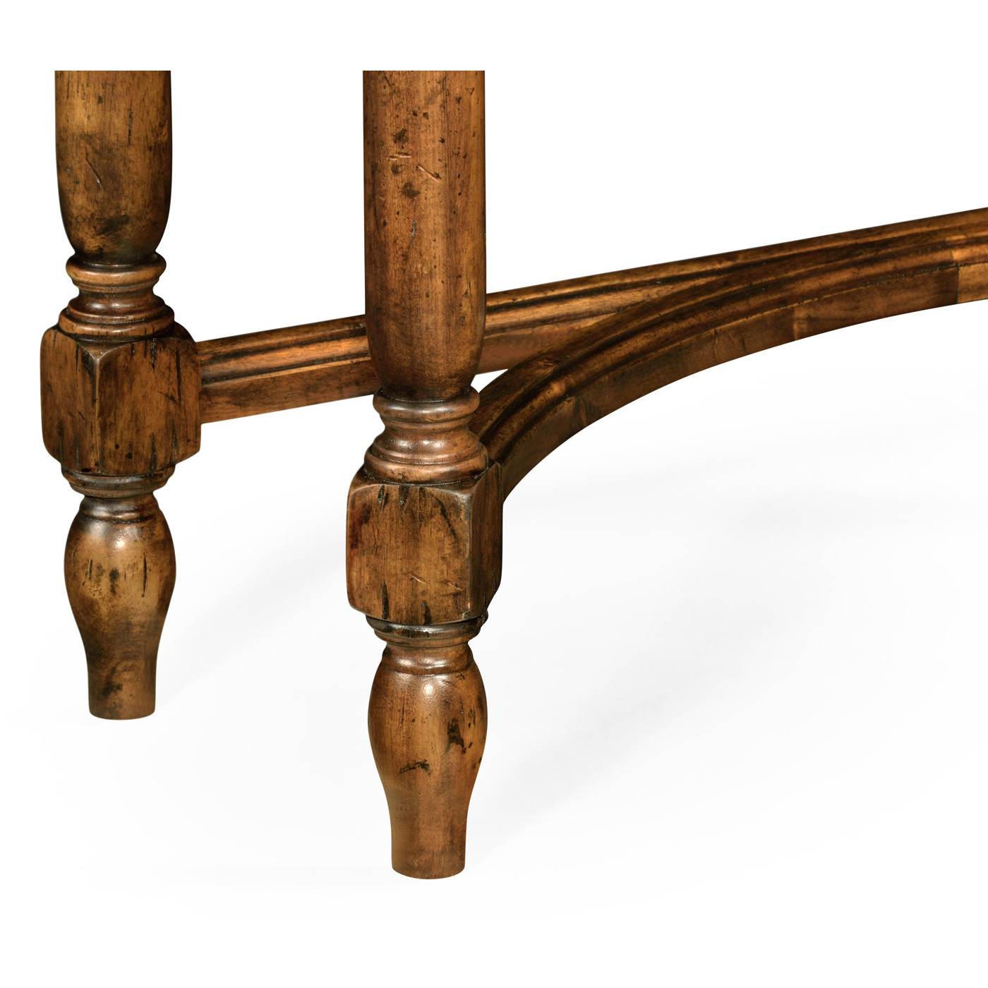 Country Walnut Small Console Table with Drawer