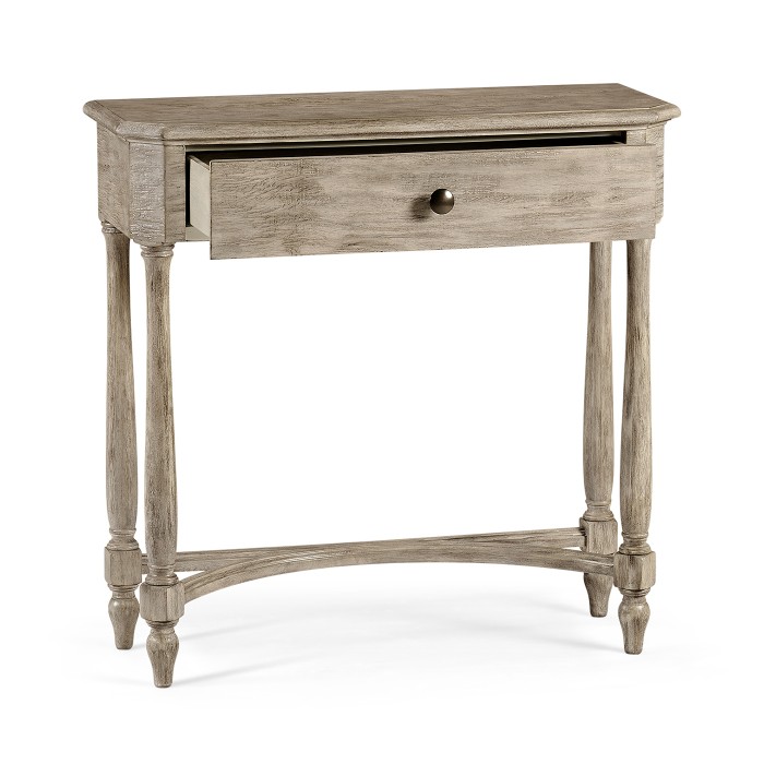 Rustic Grey Small Console Table with Drawer