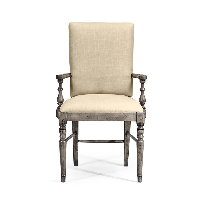 Casual Upholstered Dining Arm Chair
