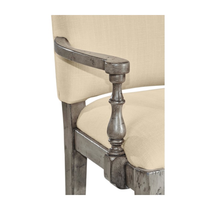 Casual Upholstered Dining Arm Chair