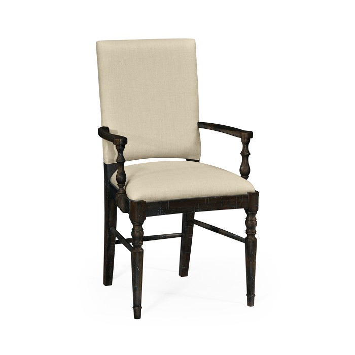 Casual Upholstered Dining Arm Chair