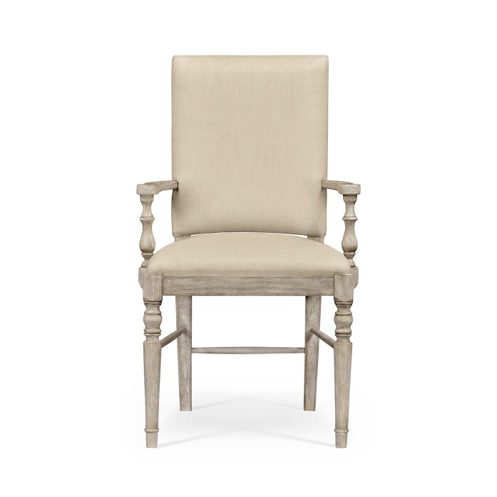 Casual Upholstered Dining Arm Chair