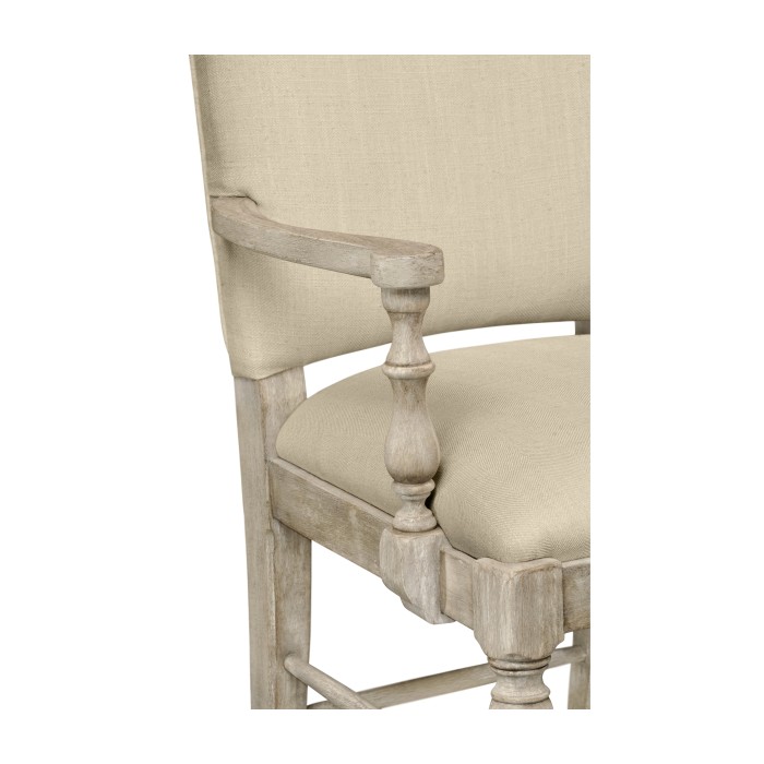 Casual Upholstered Dining Arm Chair