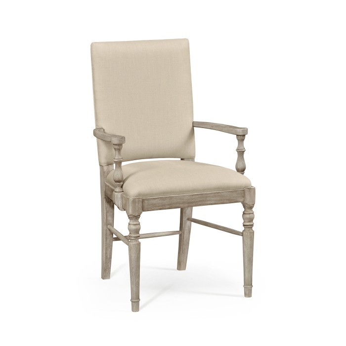 Casual Upholstered Dining Arm Chair