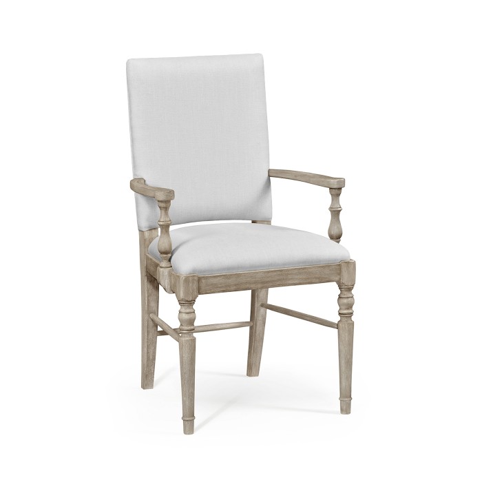 Casual Upholstered Dining Arm Chair