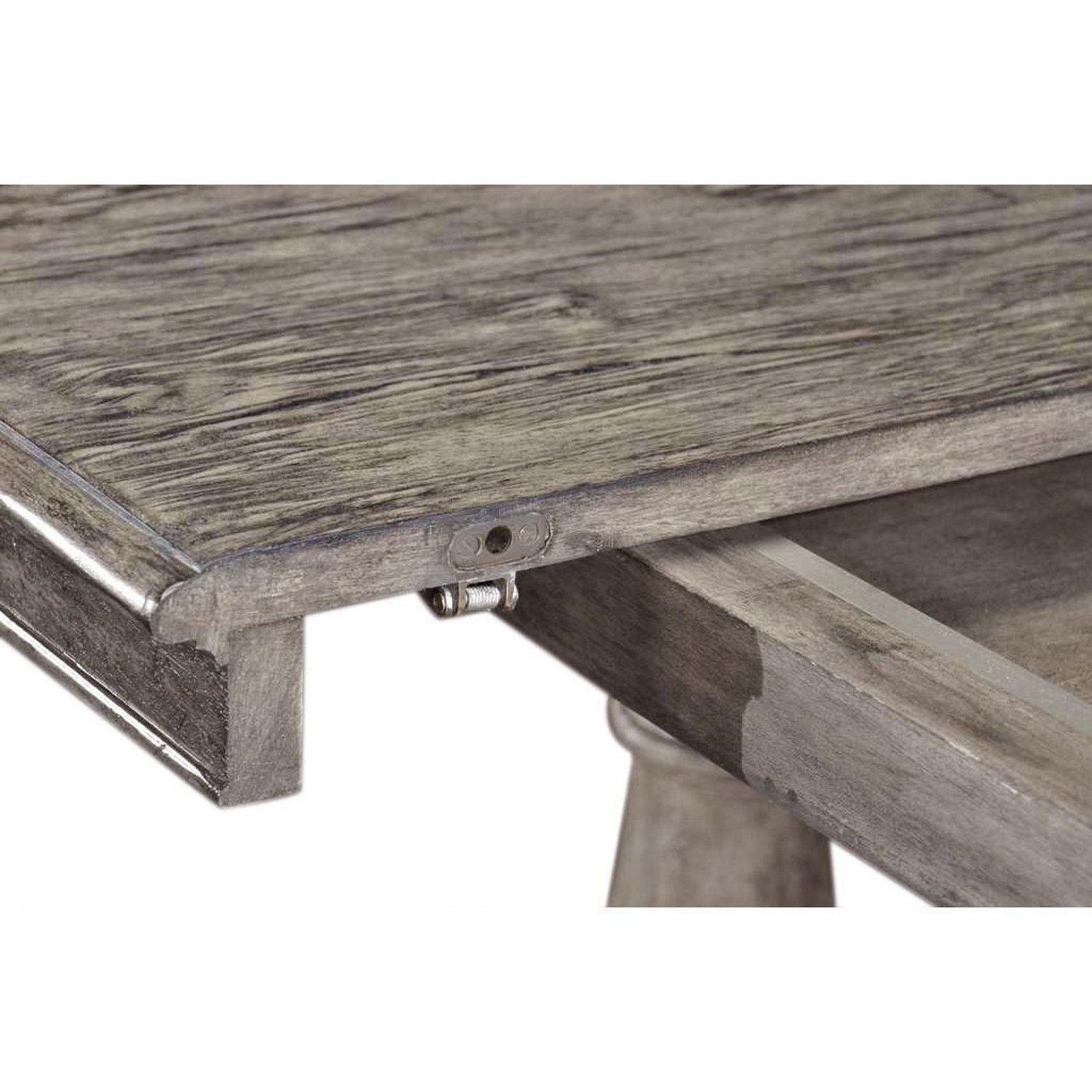 Antique Dark Grey Rectangular Extending Dining Table 71