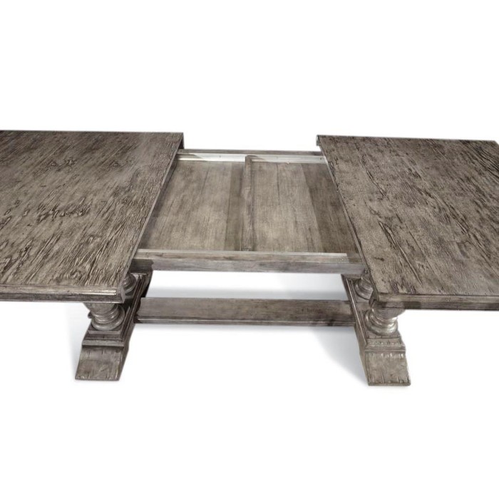 Antique Dark Grey Rectangular Extending Dining Table 71