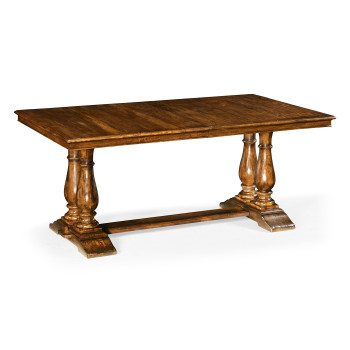 Country Walnut Rectangular Extending Dining Table 71