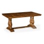 Country Walnut Rectangular Extending Dining Table 71
