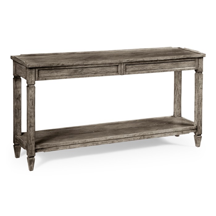 Console Table with Drawers in Antique Dark Grey