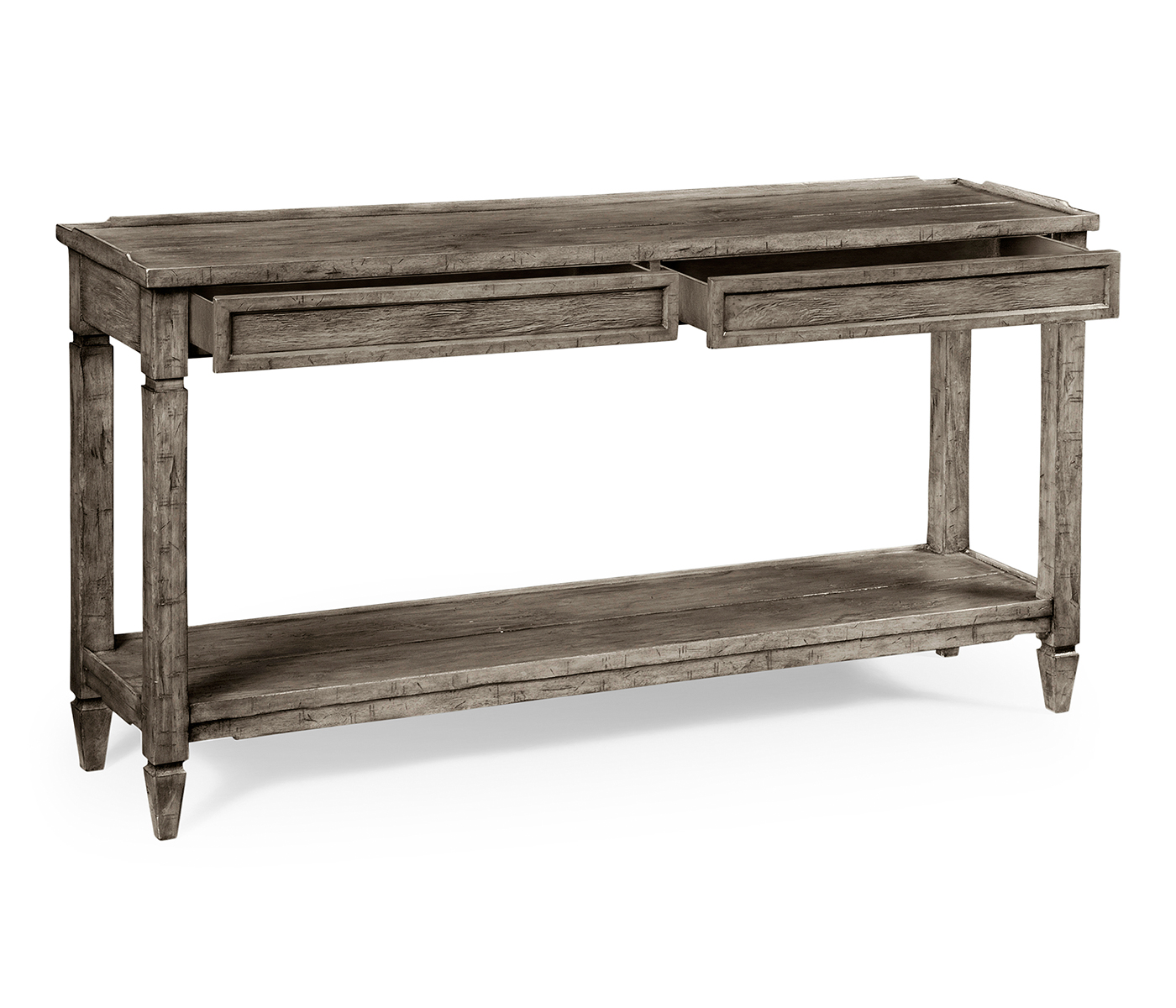 Console Table with Drawers in Antique Dark Grey