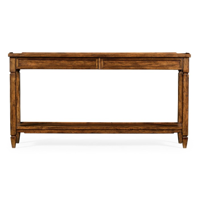 Console Table with Drawers in Country Walnut