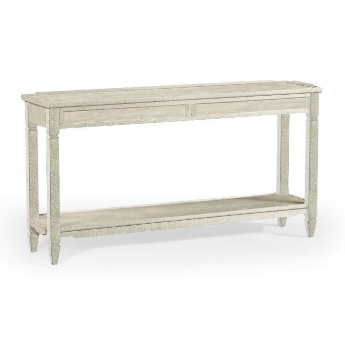 Console Table with Drawer in Whitewash Driftwood