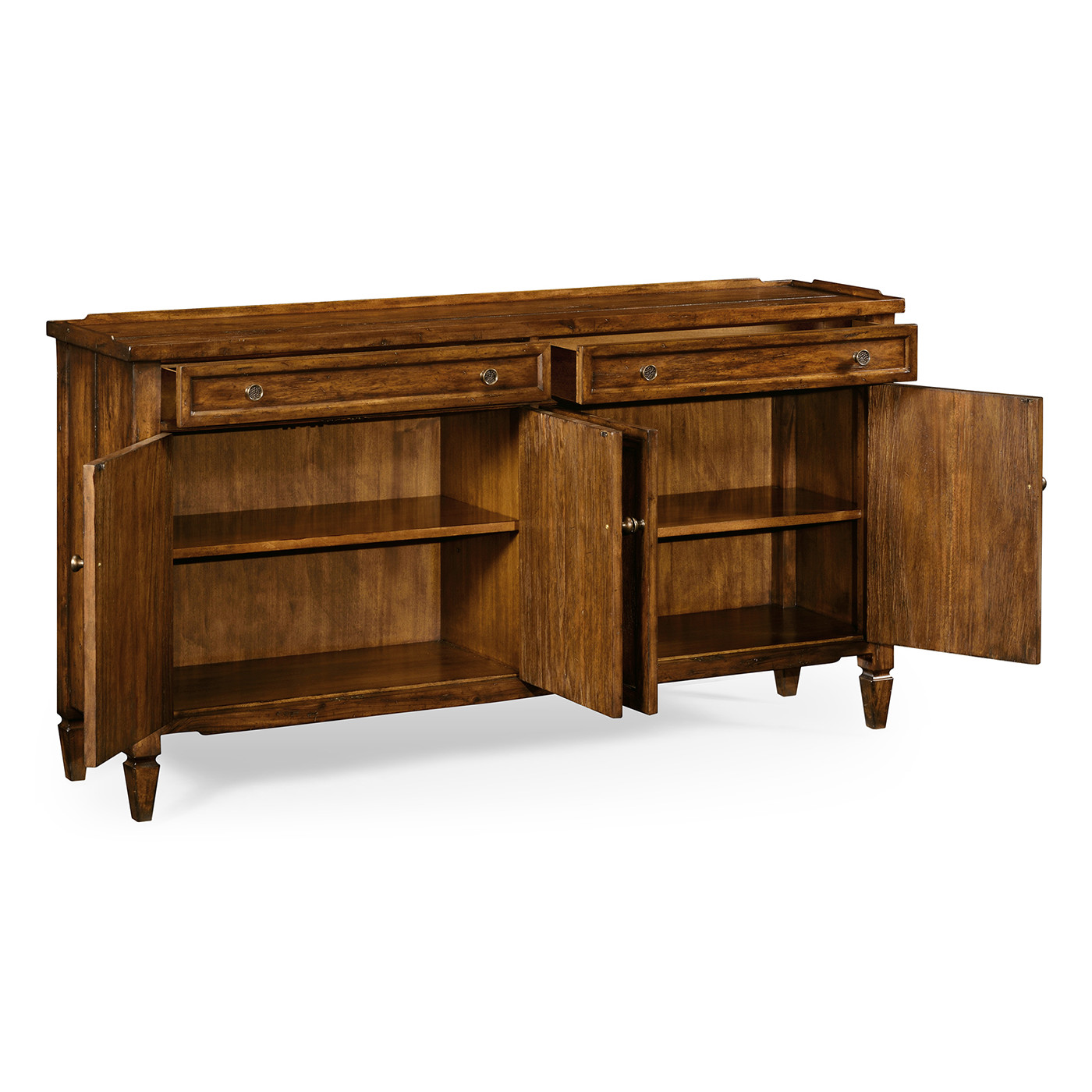 Casual Walnut Four Door Sideboard