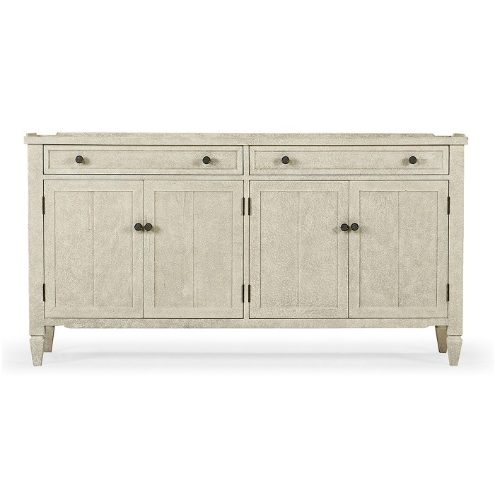 Casual Whitewash Driftwood Four Door Sideboard