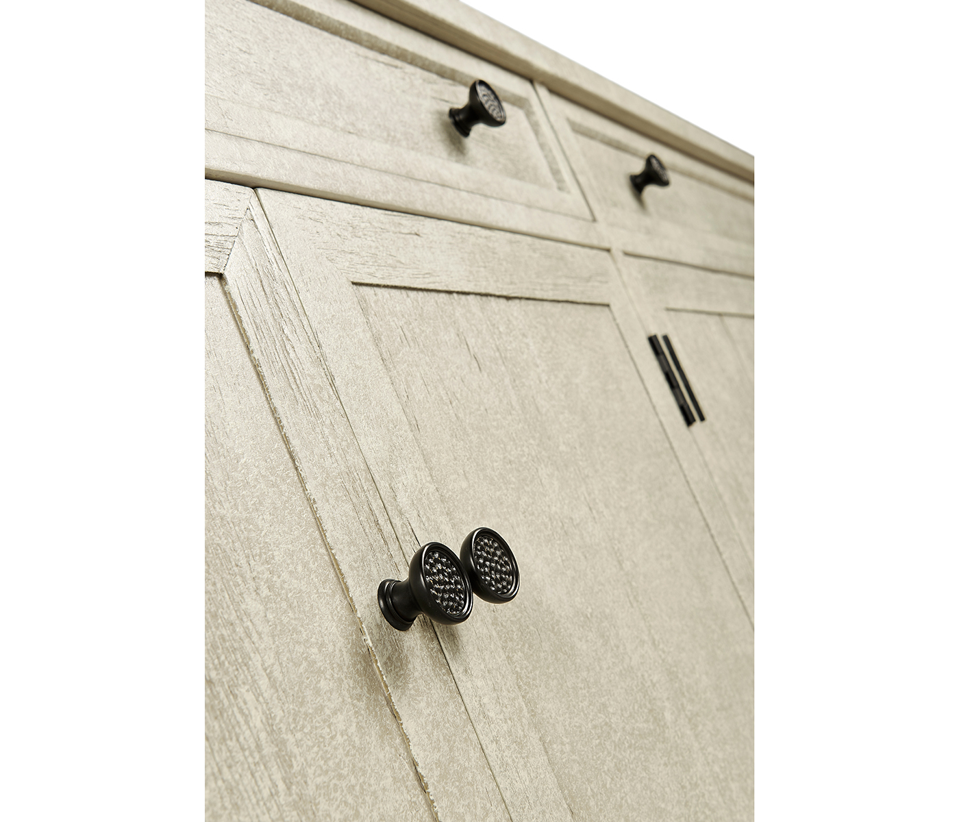 Casual Whitewash Driftwood Four Door Sideboard