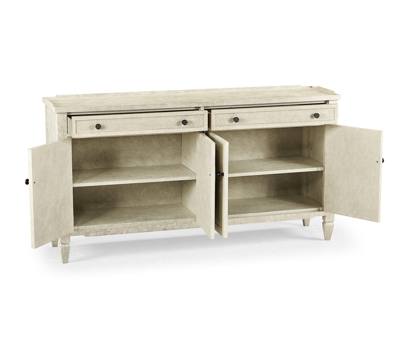 Casual Whitewash Driftwood Four Door Sideboard