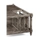 Antique Dark Grey Square Coffee Table with Magazine Rack