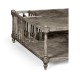 Antique Dark Grey Square Coffee Table with Magazine Rack