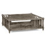 Antique Dark Grey Square Coffee Table with Magazine Rack