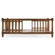 Country Walnut Square Coffee Table with Two Magazine Racks