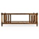 Country Walnut Square Coffee Table with Two Magazine Racks