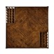Country Walnut Square Coffee Table with Two Magazine Racks