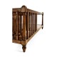 Country Walnut Square Coffee Table with Two Magazine Racks
