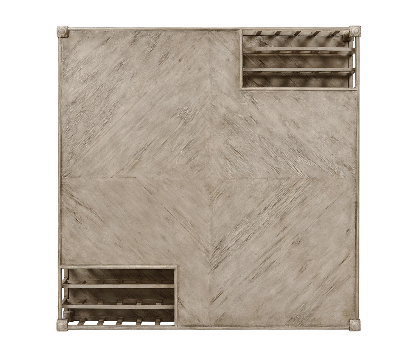 Rustic Grey Square Coffee Table with Magazine Rack