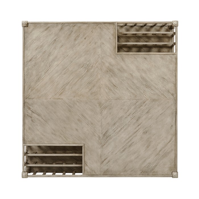 Rustic Grey Square Coffee Table with Magazine Rack